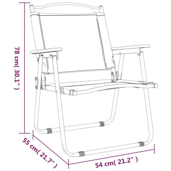 Къмпинг столове 2 бр черни 54x55x78 см Оксфорд плат