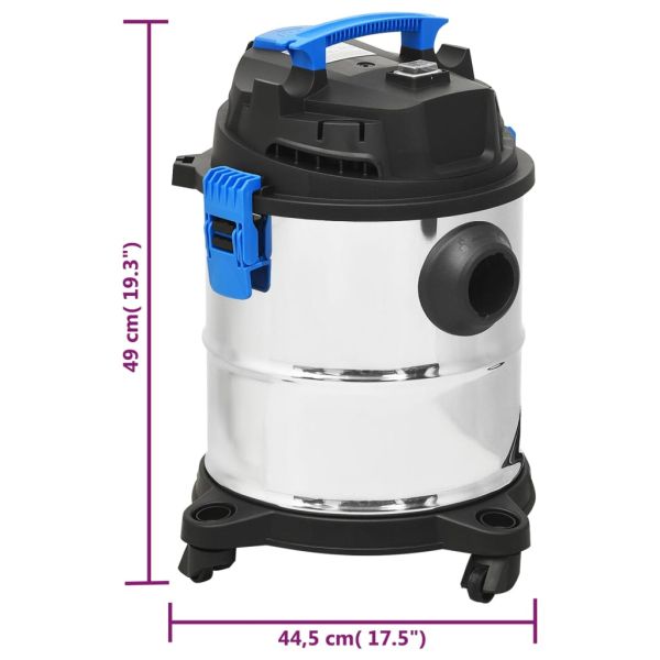 Прахосмукачка за мокро и сухо почистване 1200 W 20 л сребриста
