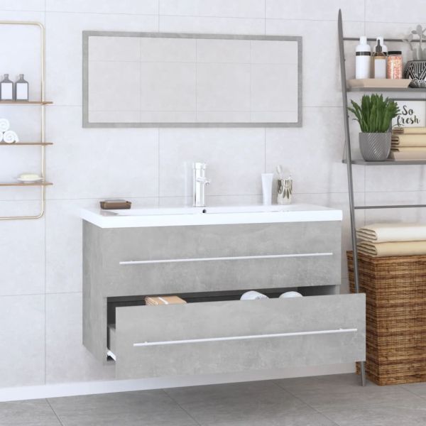 Комплект мебели за баня от 3 части , бетонно сиви