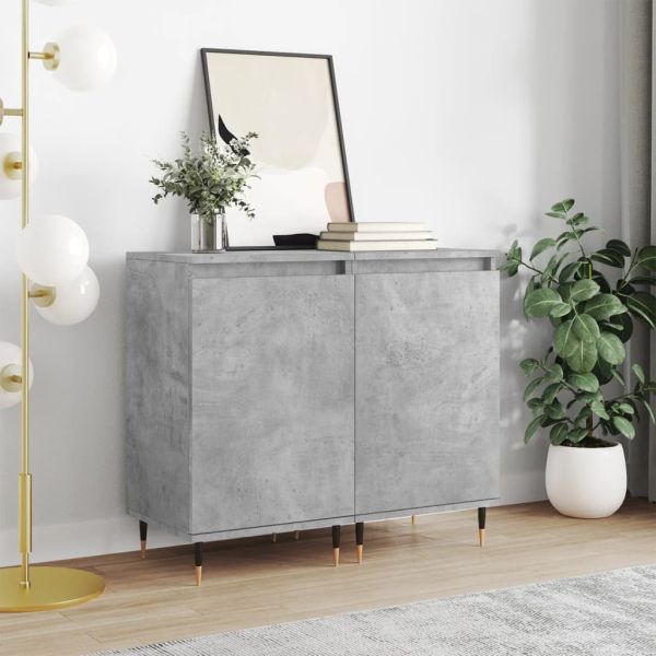 Бюфети 2 бр бетонно сив 40x35x70 см инженерно дърво