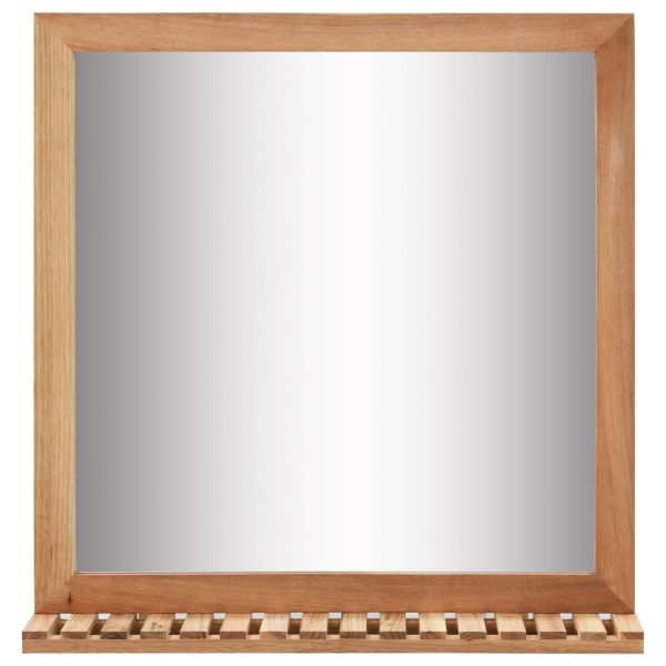 Огледало за баня, 60x12x62 см, орехово дърво масив