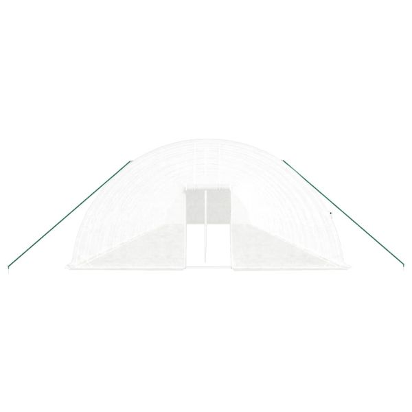 Оранжерия със стоманена рамка бяла 132 м² 22x6x2,85 м