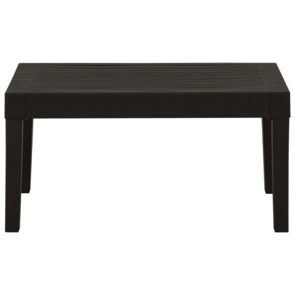 Градински лаундж комплект с възглавници 4 части пластмаса сив