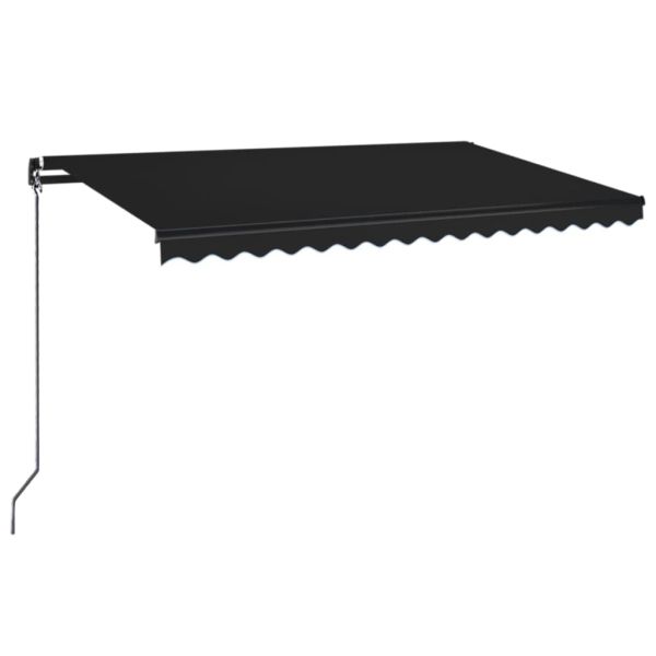 Ръчно прибиращ се сенник с LED, 450x350 см, антрацит