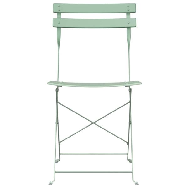 Сгъваем градински стол 2 pcs Светъл мента 42 x 46 x 82см Метал