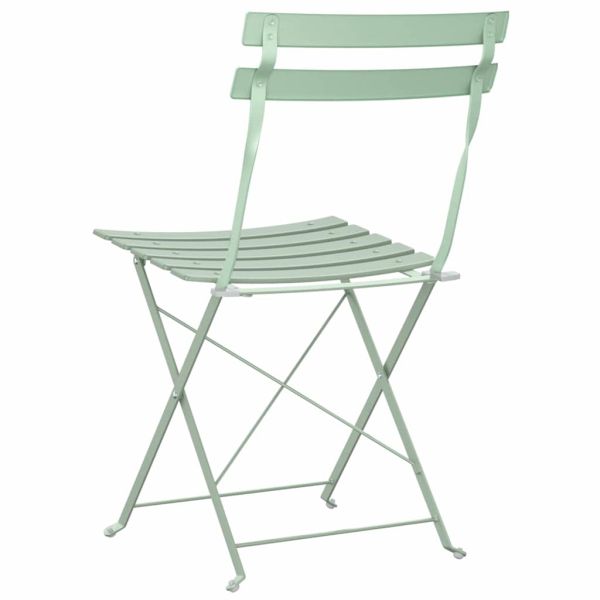 Сгъваем градински стол 2 pcs Светъл мента 42 x 46 x 82см Метал
