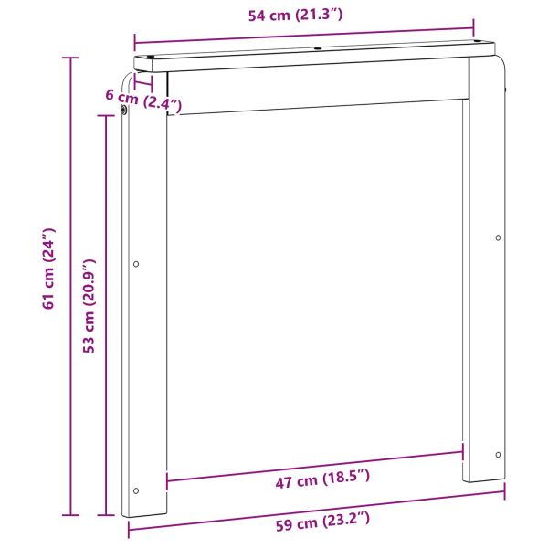 Модул с подлакътници 2 бр. Бяло 59 x 6 x 61 см