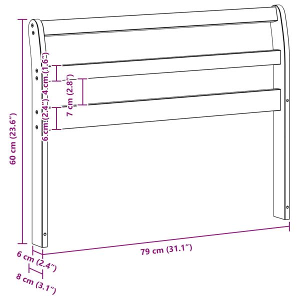 Модул с подлакътници 2 бр. Бяло 78,5 x 8,5 x 60 см