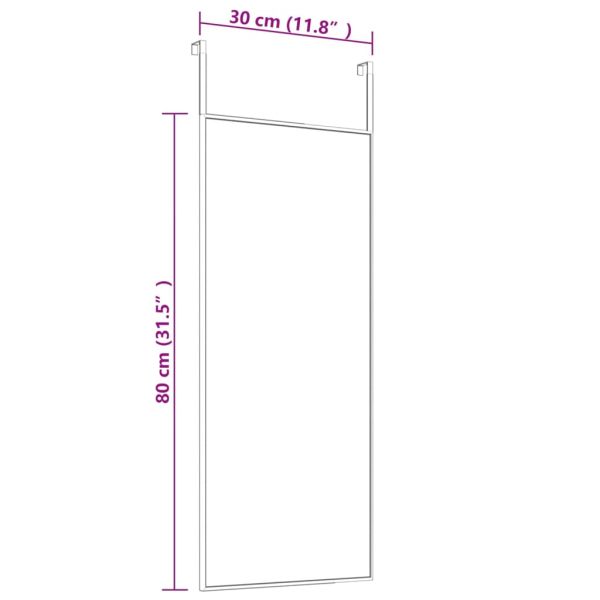 Огледало за врата, златисто, 30x80 см, стъкло и алуминий