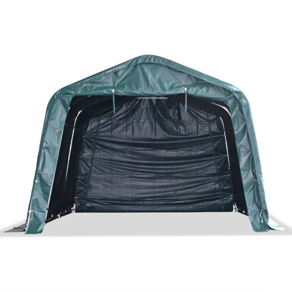 Мобилен навес за животни PVC 550 г/м² 3,3x4,8 м тъмнозелен