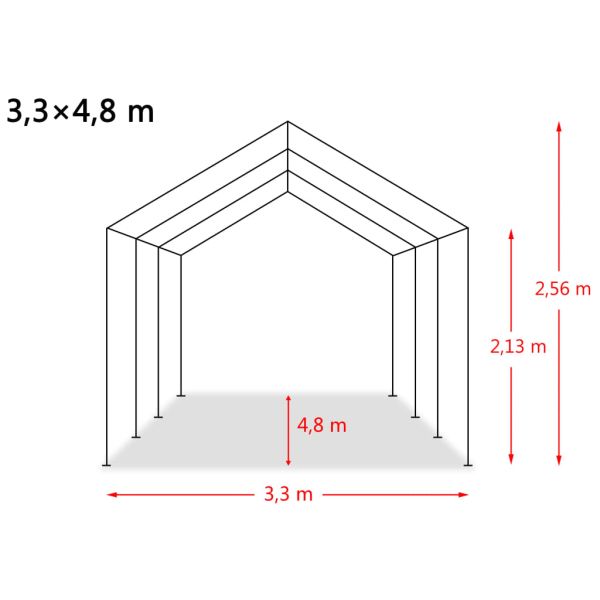 Мобилен навес за животни PVC 550 г/м² 3,3x4,8 м тъмнозелен