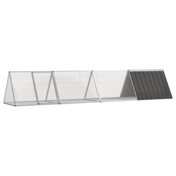 Клетка за зайци антрацит 403,5x80,5x71 см поцинкована стомана