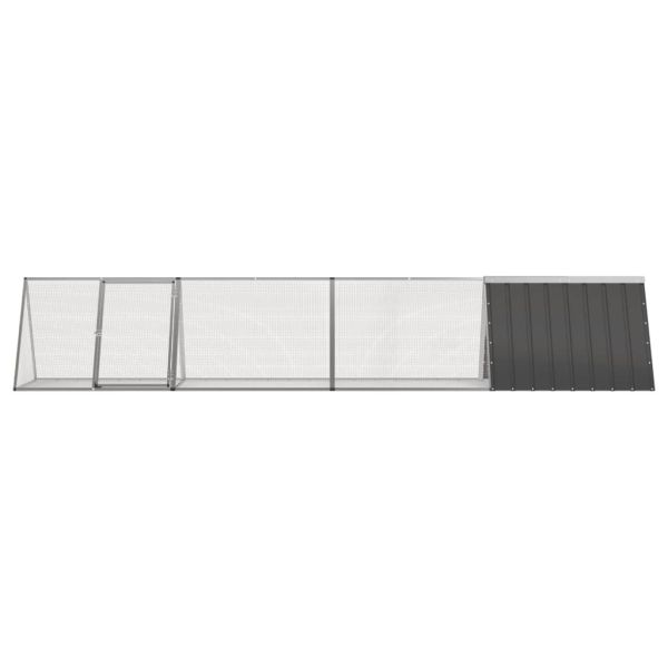 Клетка за зайци антрацит 403,5x80,5x71 см поцинкована стомана