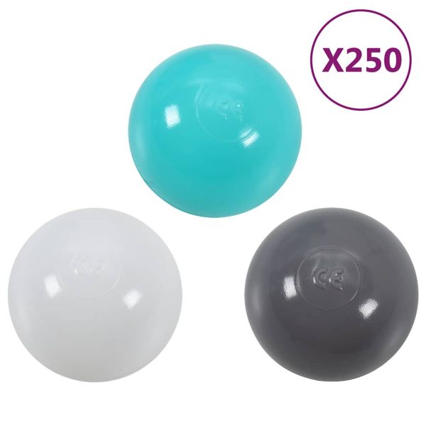 Детски тунел за игра с 250 топки, зелен, 175 см, полиестер