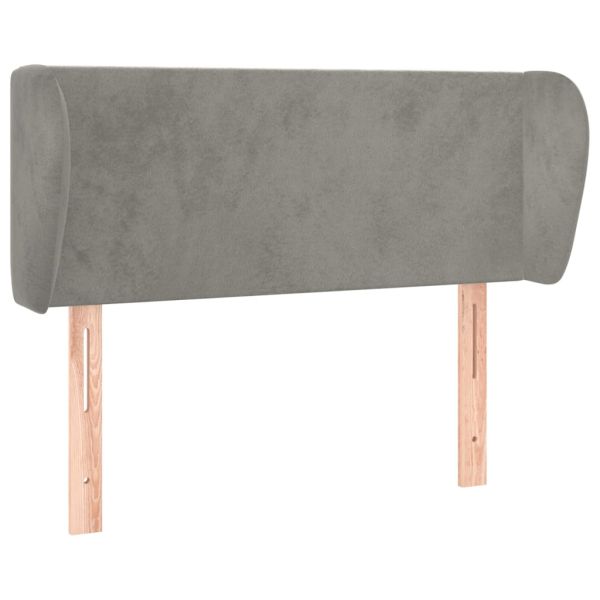 Горна табла за легло с уши, светлосива,93x23x78/88 см, кадифе