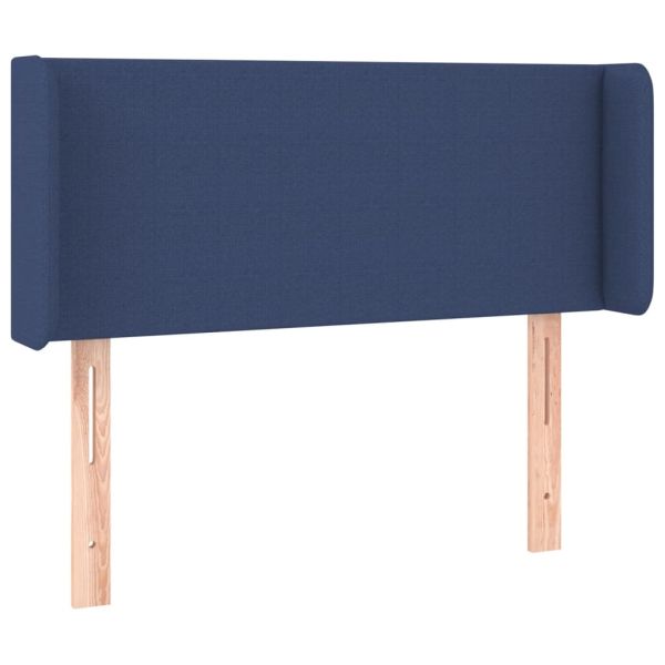 Горна табла за легло, синя, 83x16x78/88 см, плат