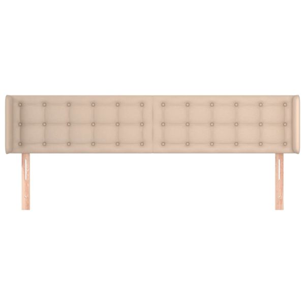 Горна табла за легло, капучино,183x16x78/88 см, изкуствена кожа