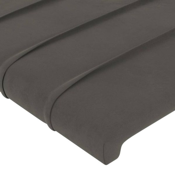 Горна табла за легло, тъмносива, 103x16x78/88 см, кадифе