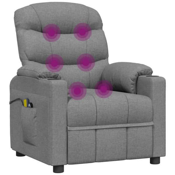 Електрически масажен стол, светлосив, текстил