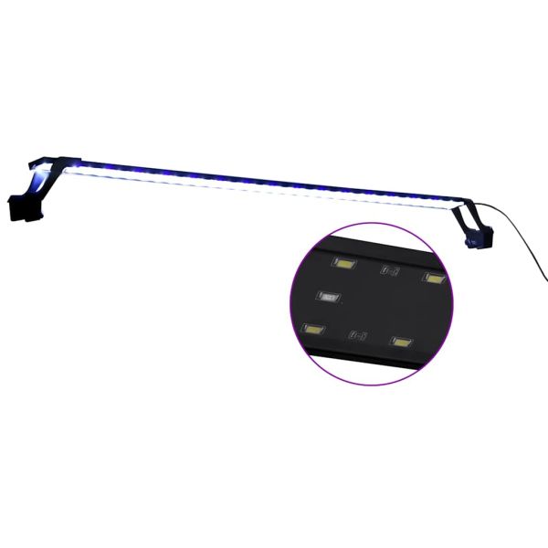 LED лампа за аквариум със скоби, 115-130 см, синьо и бяло