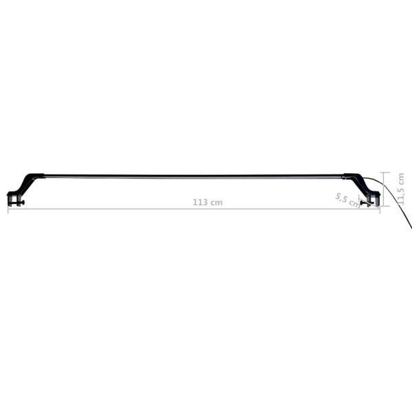 LED лампа за аквариум със скоби, 115-130 см, синьо и бяло