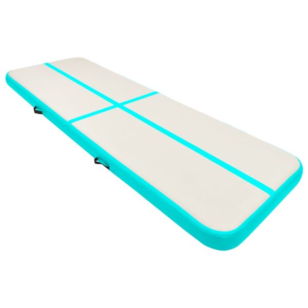 Надуваем дюшек за гимнастика с помпа, 500x100x15 см, PVC, зелен