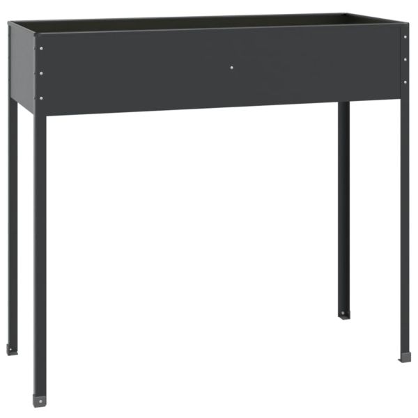 Градинска кашпа антрацит 100,5x40,5x90 см поцинкована стомана
