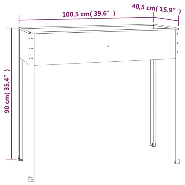 Градинска кашпа антрацит 100,5x40,5x90 см поцинкована стомана