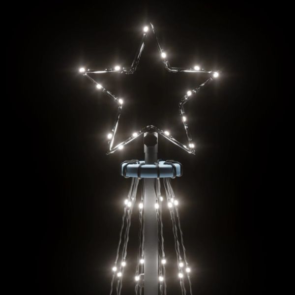Коледна елха с шип, студено бяло, 108 LED, 180 см
