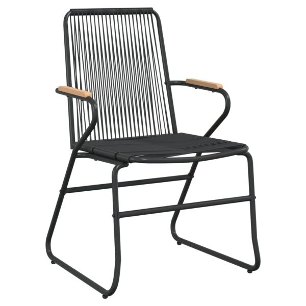 Градински столове, 4 бр, черни, 58x59x85,5 см, PVC ратан