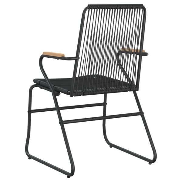 Градински столове, 4 бр, черни, 58x59x85,5 см, PVC ратан