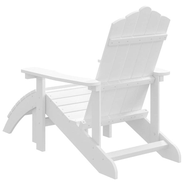Градински стол Adirondack с табуретка, HDPE, бял