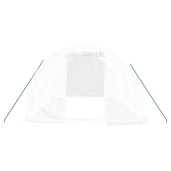 Оранжерия със стоманена рамка, бяла, 12 м², 4x3x2 м