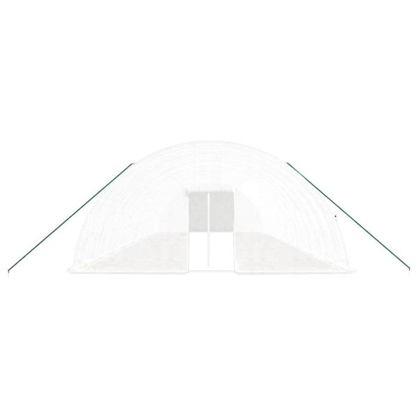 Оранжерия със стоманена рамка бяла 96 м² 16x6x2,85 м