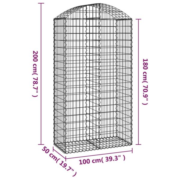 Дъговидна габионна кошница 100x50x180/200 см поцинковано желязо