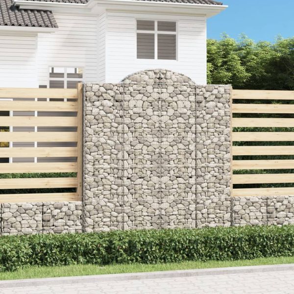 Дъговидна габионна кошница 200x30x220/240 см поцинковано желязо