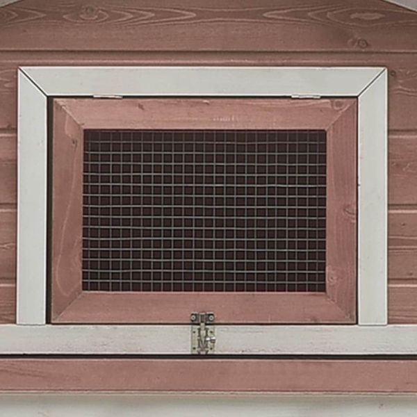 Клетка за зайци, мока, 310x70x87 см, чам и ела масив
