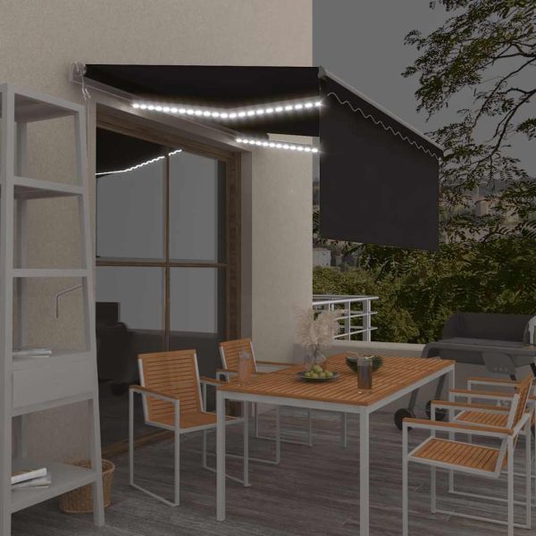 Автоматичен сенник щора LED сензор за вятър 3,5x2,5 м антрацит