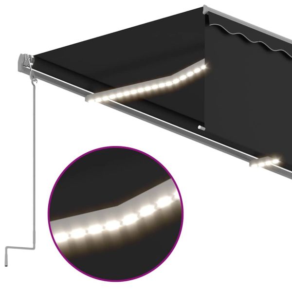 Автоматичен сенник щора LED сензор за вятър 3,5x2,5 м антрацит