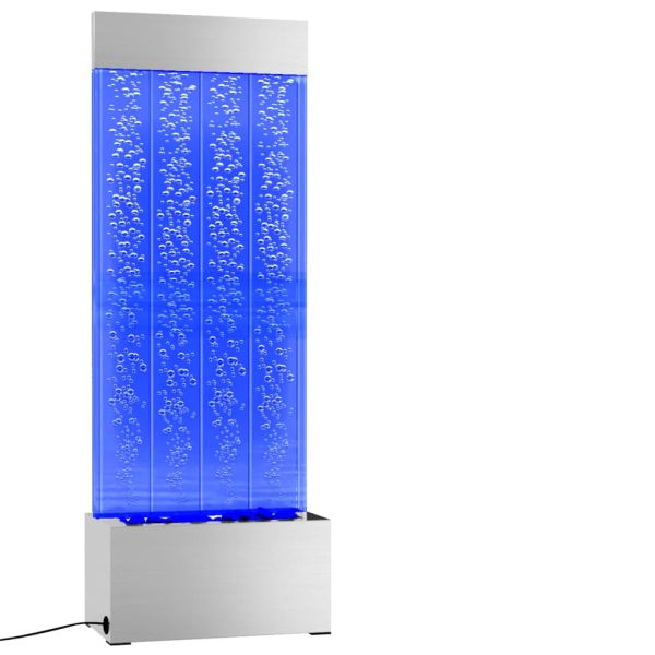 Водна колона с мехурчета с RGB LED, стомана и акрил, 110 см