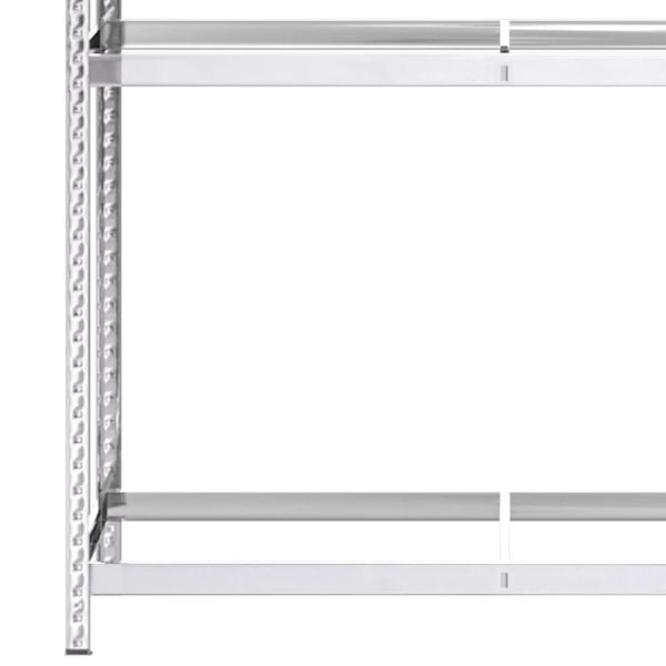 Стелаж за гуми с 2 рафта сребрист 110x40x200 см стомана