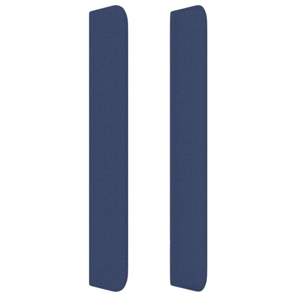 Горна табла за легло с уши, синя, 203x16x118/128 см, плат