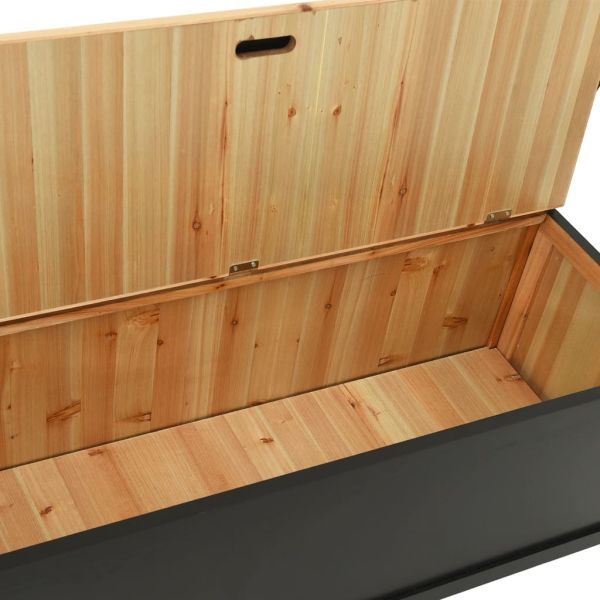 Пейка черна 107x45x75,5 см масивна ела