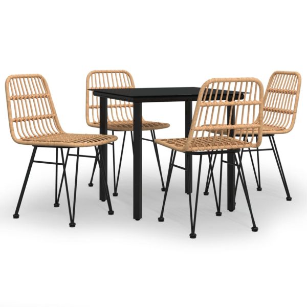 Градински трапезен комплект от 5 части, полиратан