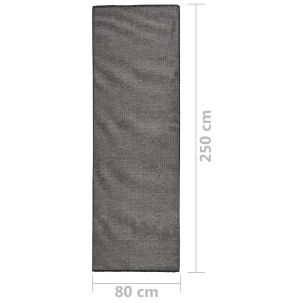 Градински плоскотъкан килим, 80x250 см, сив