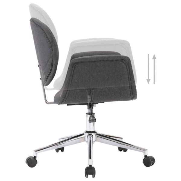 Въртящ се офис стол, сив, текстил