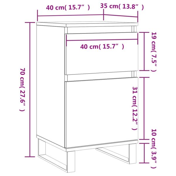 Бюфет бял 40x35x70 см инженерно дърво