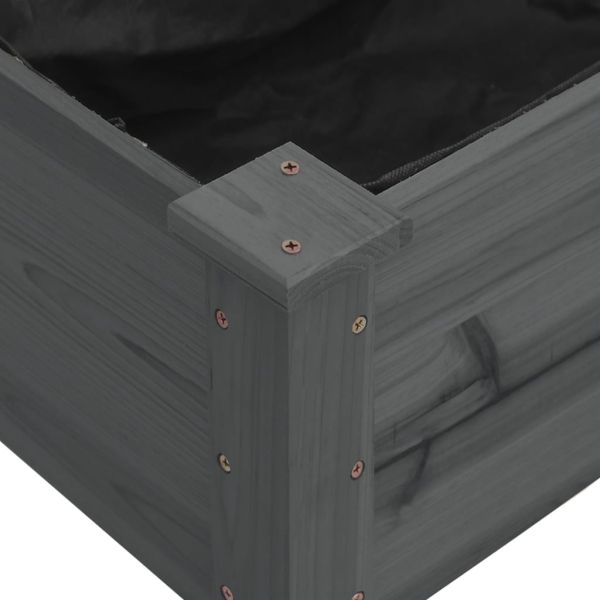 Градинска повдигната леха с вложка сива 120x60x25 см ела масив