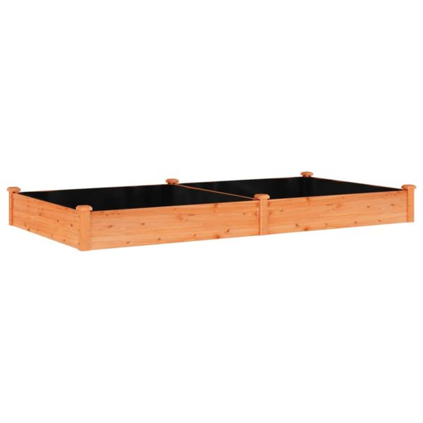 Градинска повдигната леха с вложка кафяв 240x120x25см ела масив