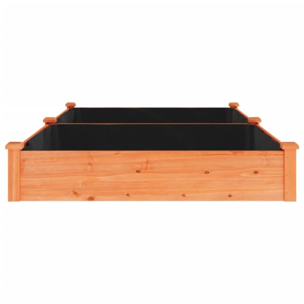 Градинска повдигната леха с вложка кафяв 240x120x25см ела масив
